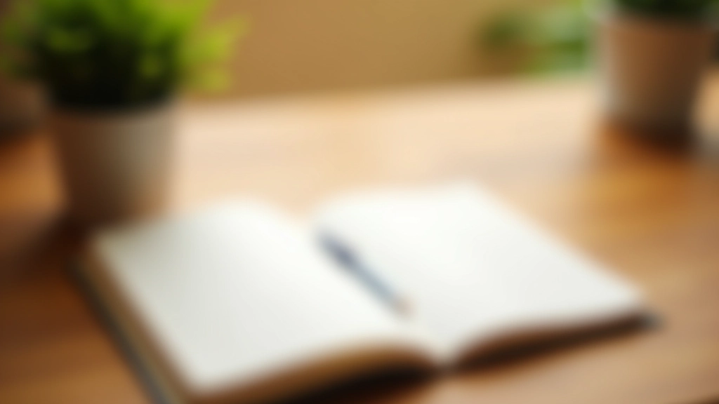 Deník a pero na klidné ploše s květinou, připraven k psaní, měkké světlo