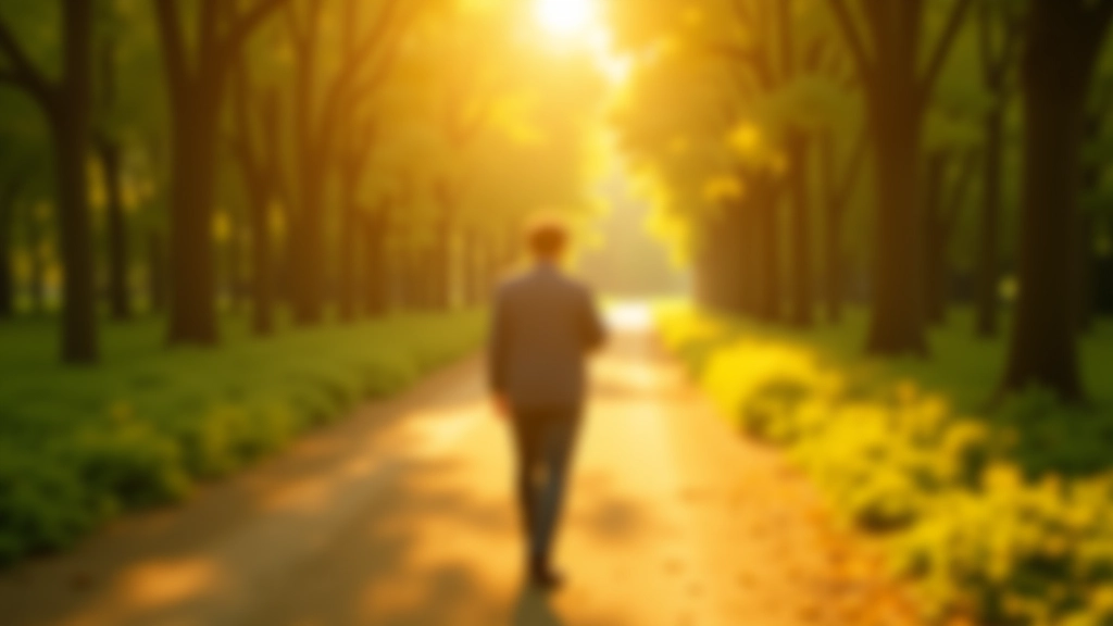 Osoba procházející se v přírodě mezi stromy, slunečné odpoledne, přirozené prostředí, pohled ze zadu, klidná chůze